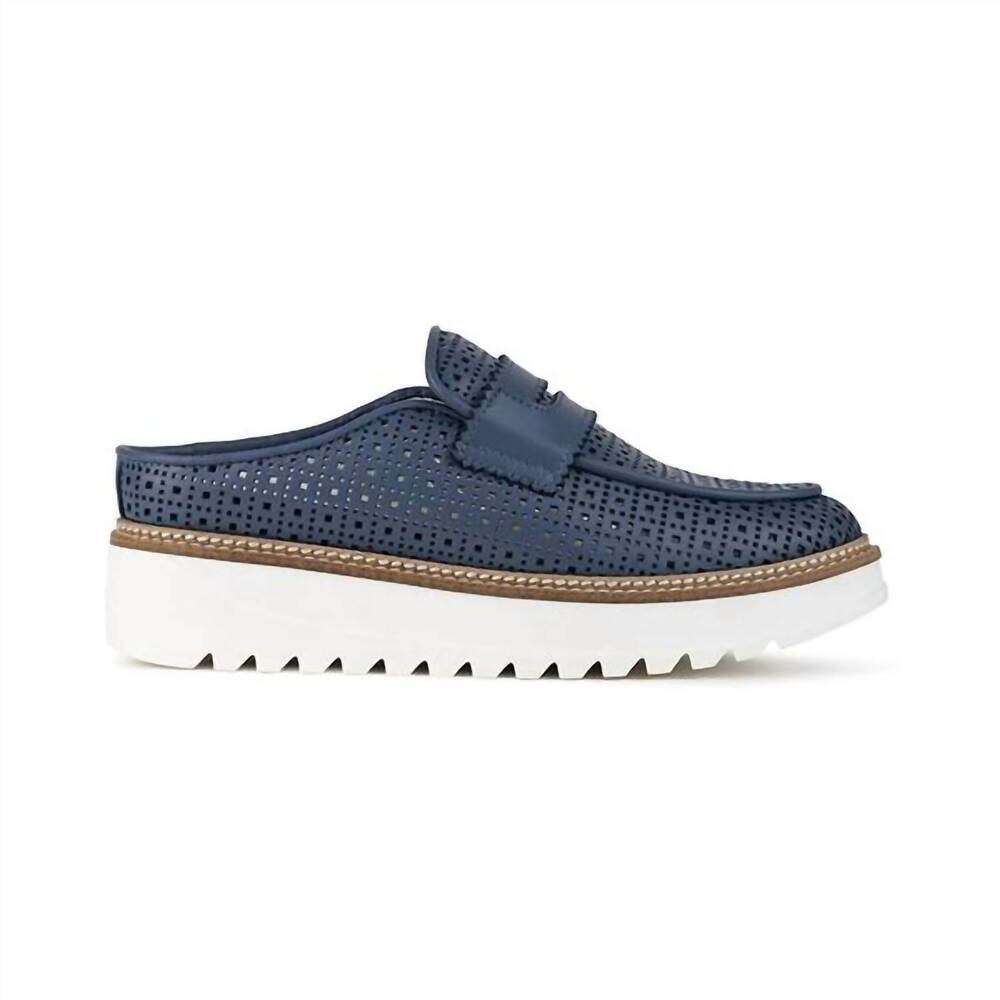 NEW REX SHOES women's alexa mule in jean leather